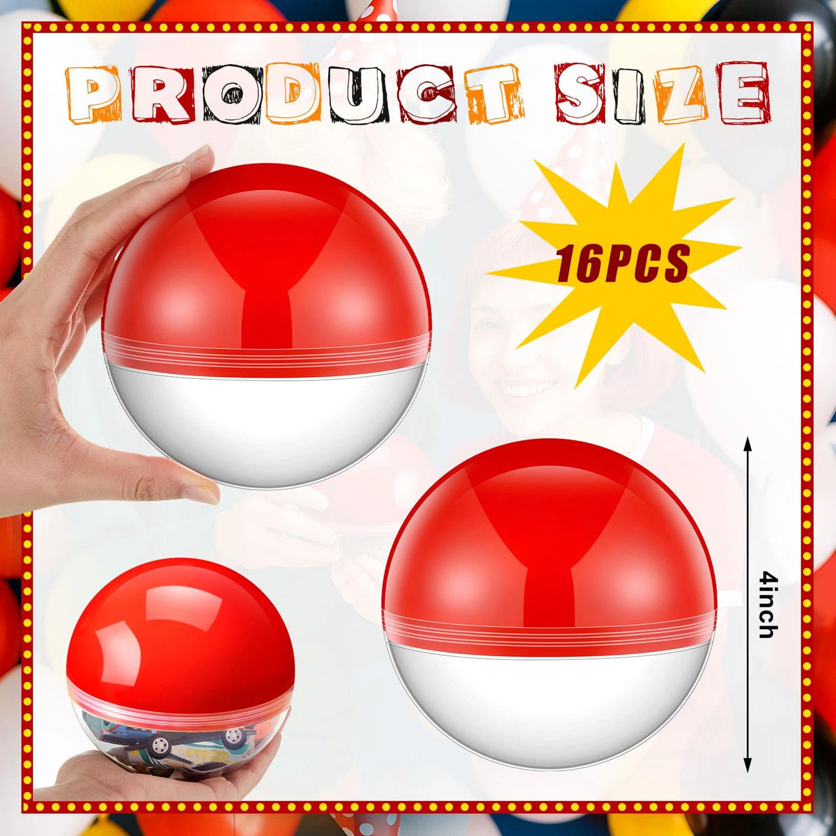 Arrowbash red-and-transparent-ball 4inch vibrant party favors
