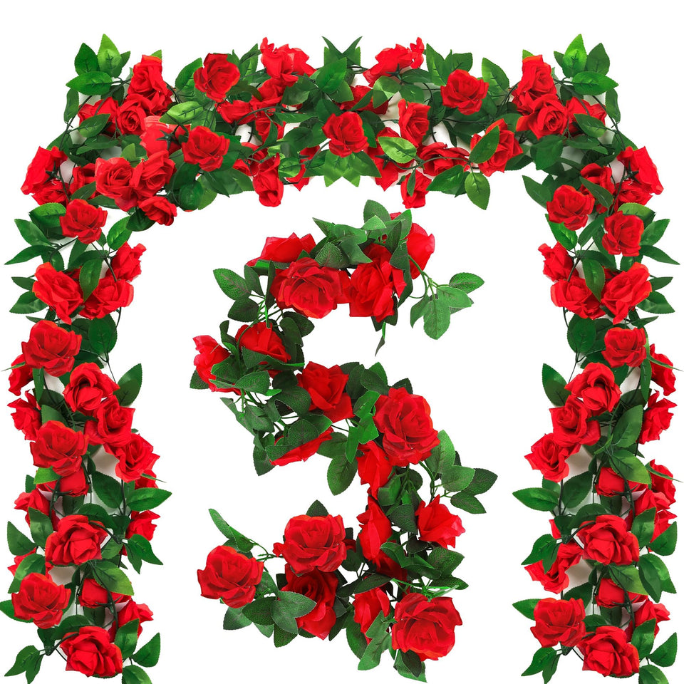Arrowom Derby Day rose garland, 7.5 ft, ideal backdrop for parties.
