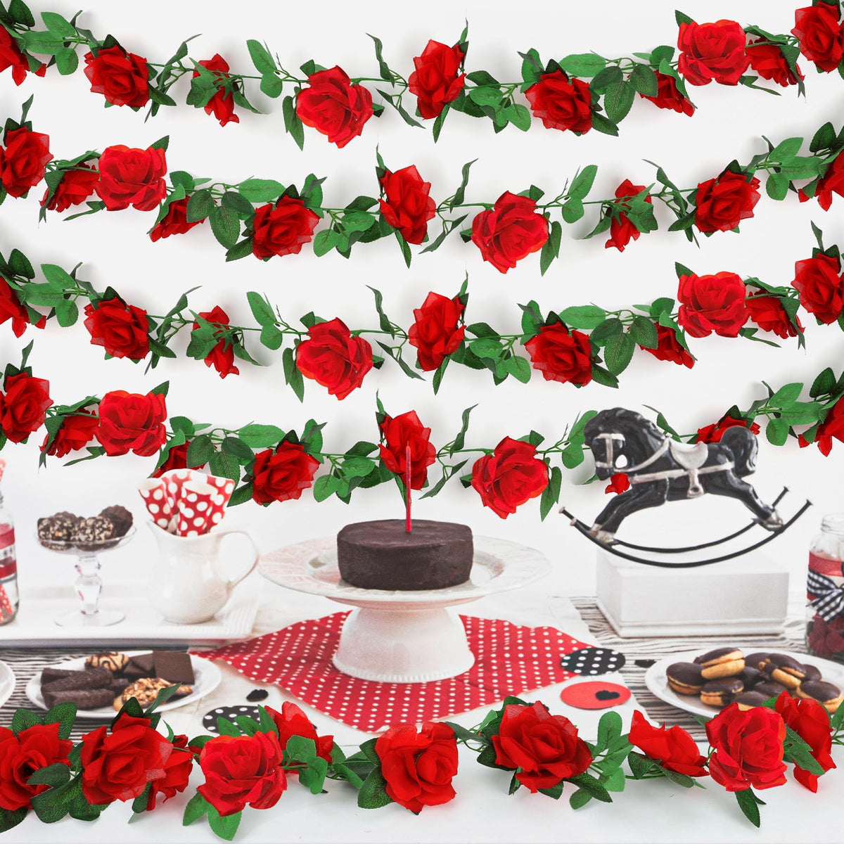 Arrowom Derby Day rose decorations for home and office displays.