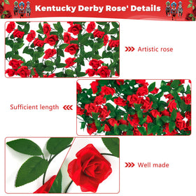 Arrowom fabric and green plastic Derby rose vine with soft texture and safe materials.