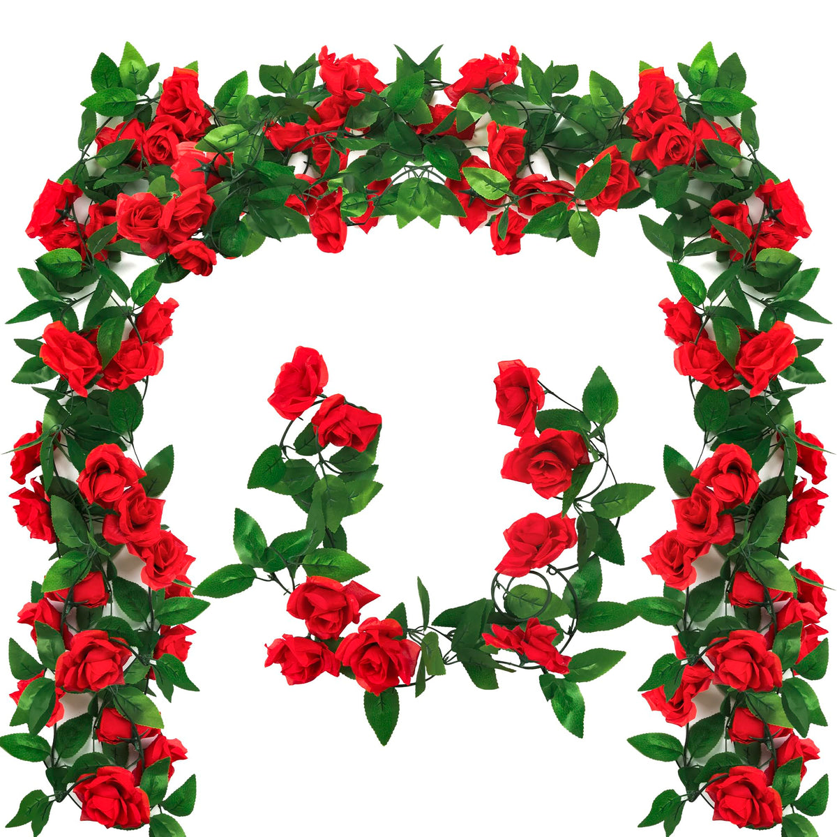 Arrowom Kentucky Roses Vine: six-pack, 8ft each, durable décor for events.
