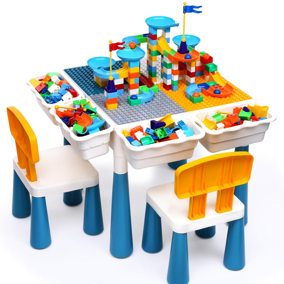 Arscniek Toddlers Activity Table and Chairs Set offers a bright learning space for imaginative play.