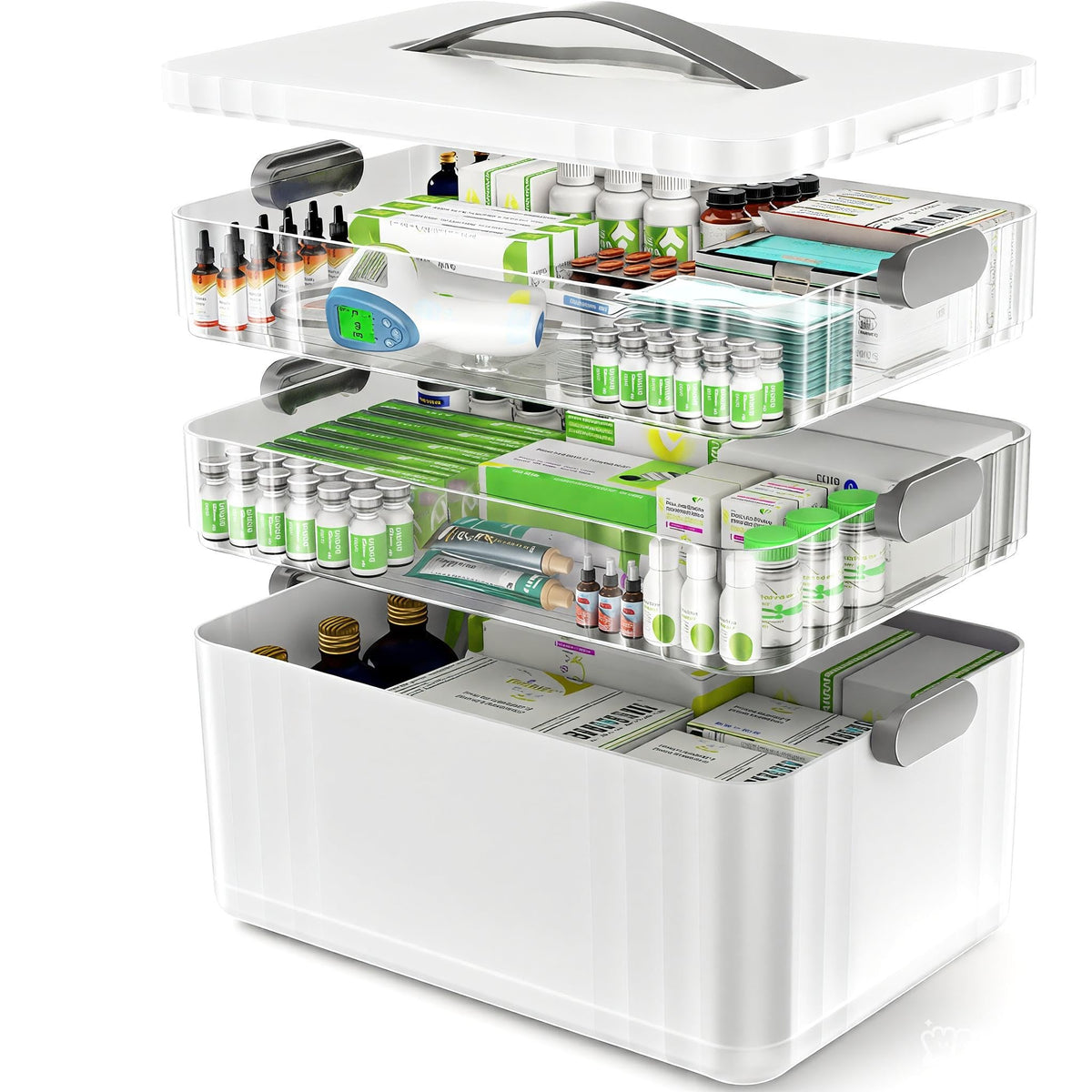 ARSTPEOE 3-Tier Medicine Organizer front view shows compact home storage