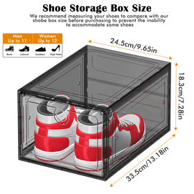 ARSTPEOE clear shoe boxes show shoes instantly, reducing rummaging and time.