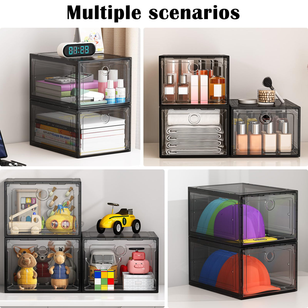 ARSTPEOE space-saving stackable design maximizes storage in small spaces.