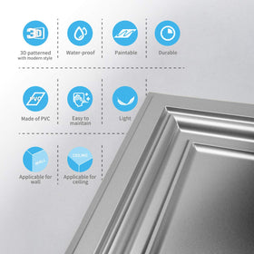 Art3d PVC tiles white durable, water resistant material supports long lasting ceilings.