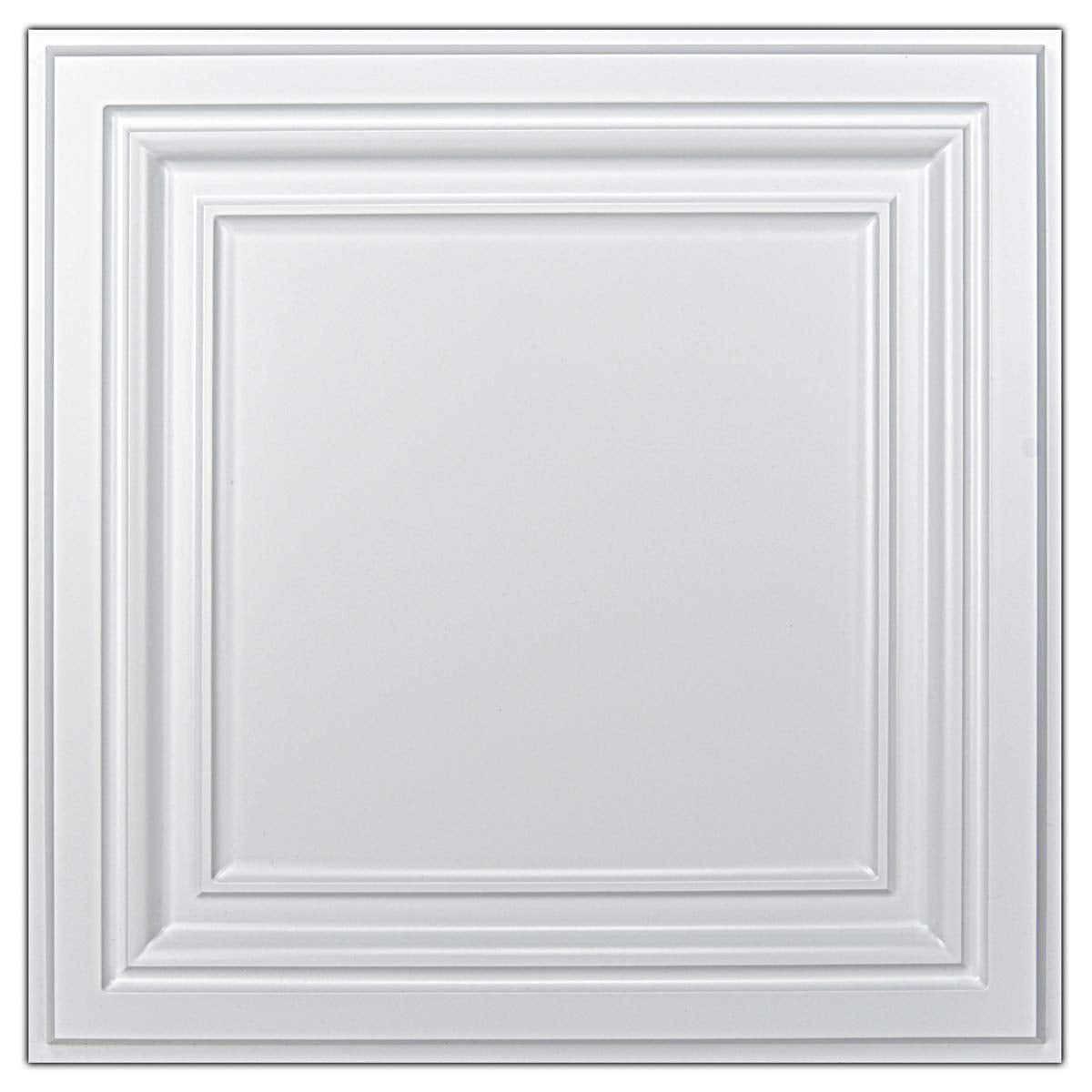 Art3d PVC ceiling tiles white front view showing a sleek modern ceiling.
