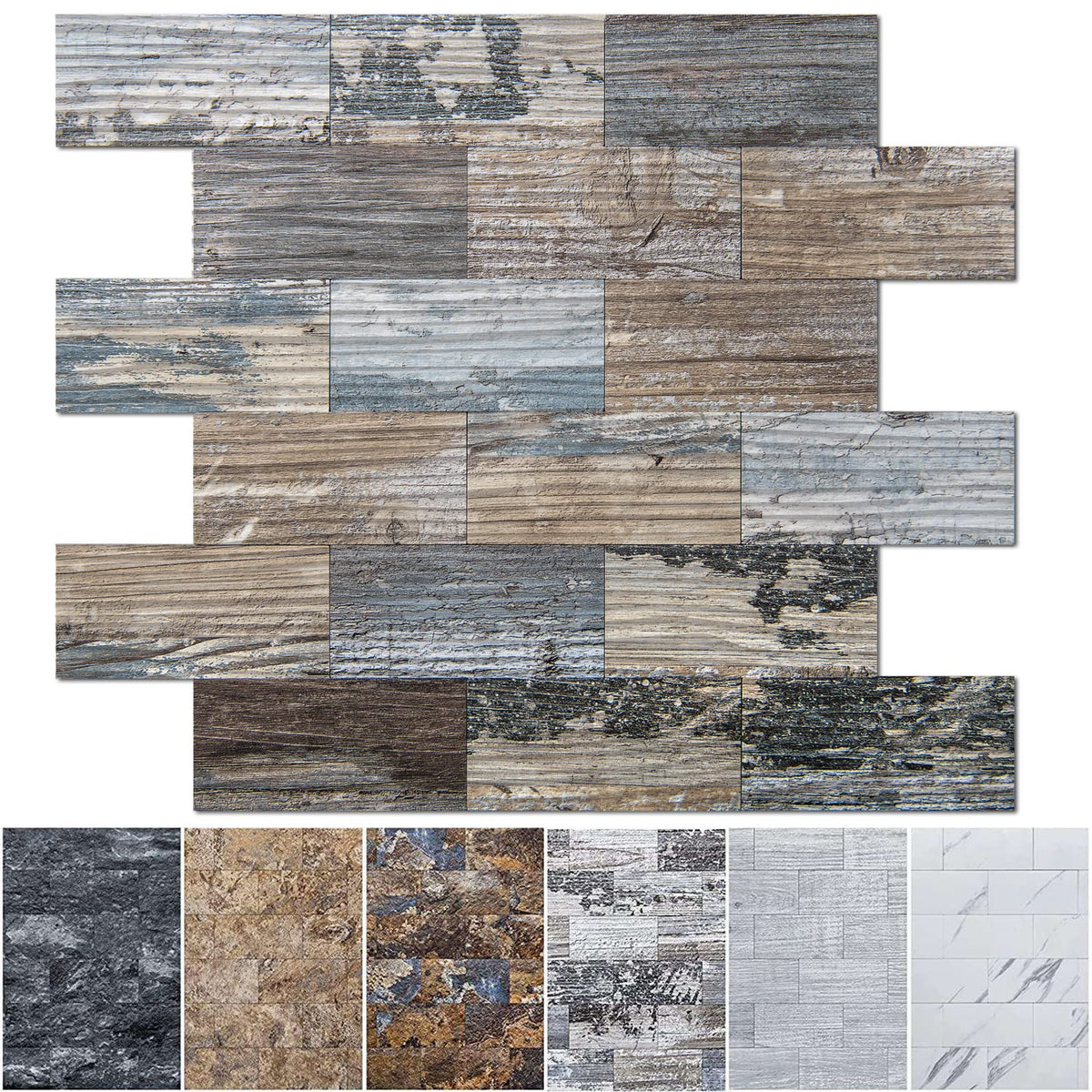 Art3d spruce grey rustic wood texture tile for warm, durable kitchen styling