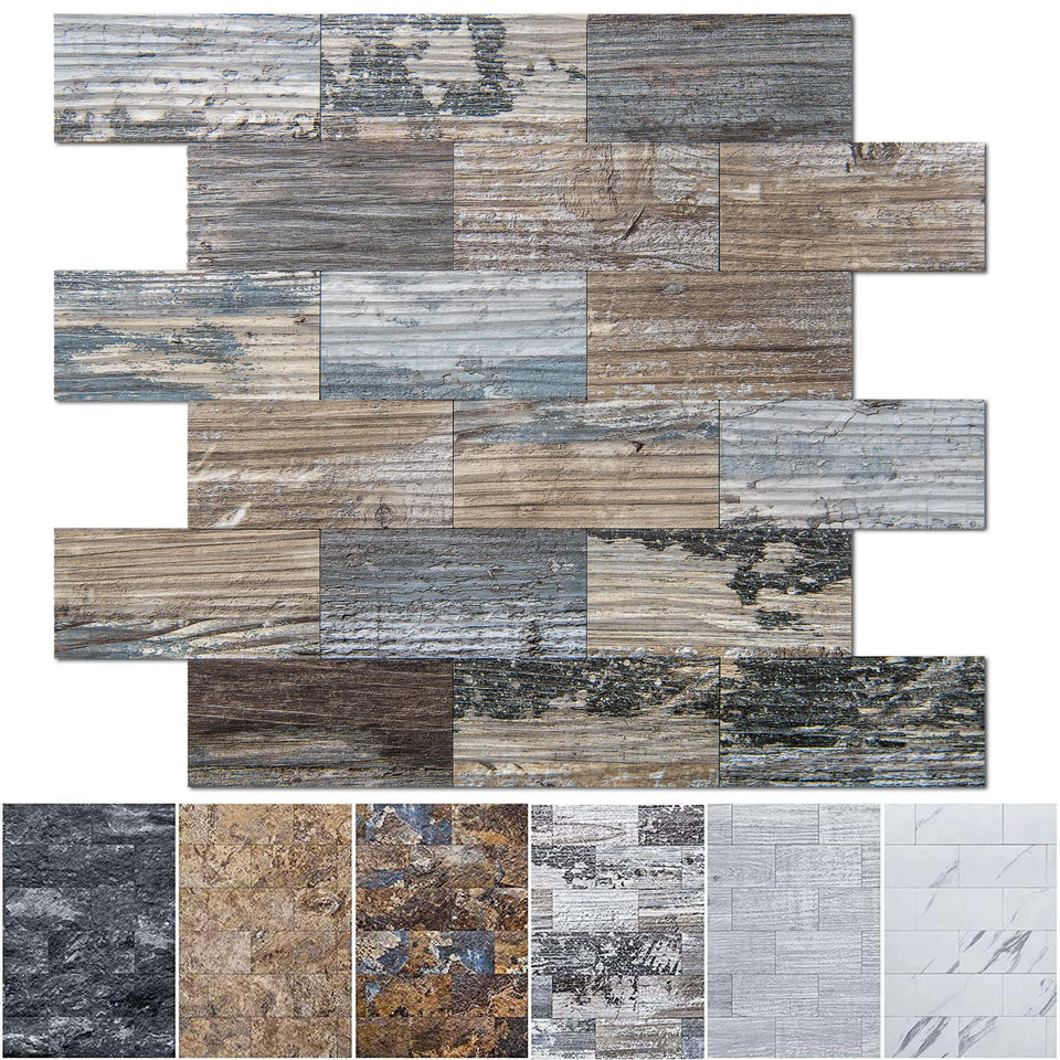 Art3d spruce grey rustic wood texture tile for warm, durable kitchen styling