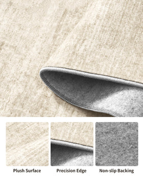 Art&Tuft beige dining area rug under table for comfort and stability
