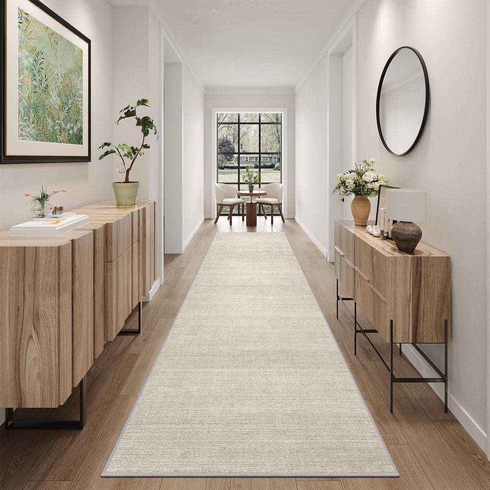 Art&Tuft non-slip runner beige entryway stable footing amid traffic