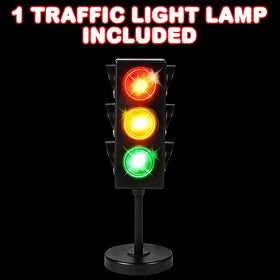 ArtCreativity traffic light table lamp red LED lit for nighttime visibility and mood.