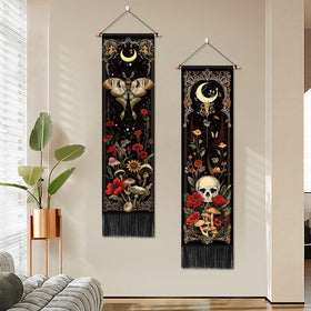 ARTCREATOR Retro floral tapestry adds vintage charm to a living space.