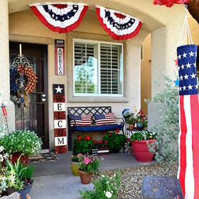 ARTDMT patriotic porch decor wooden sign with easy-to-hang design.