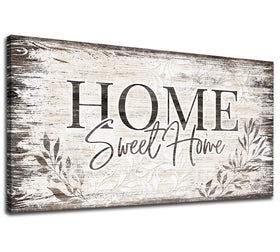 arteWOODS dark brown farmhouse wall sign enhances rustic living room decor.