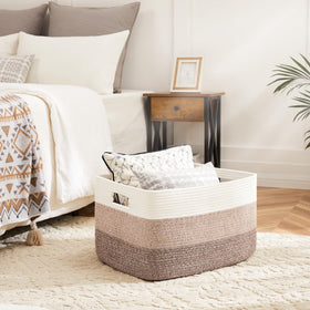 Artfeel 30L laundry basket keeps dirty clothes neatly tucked away.