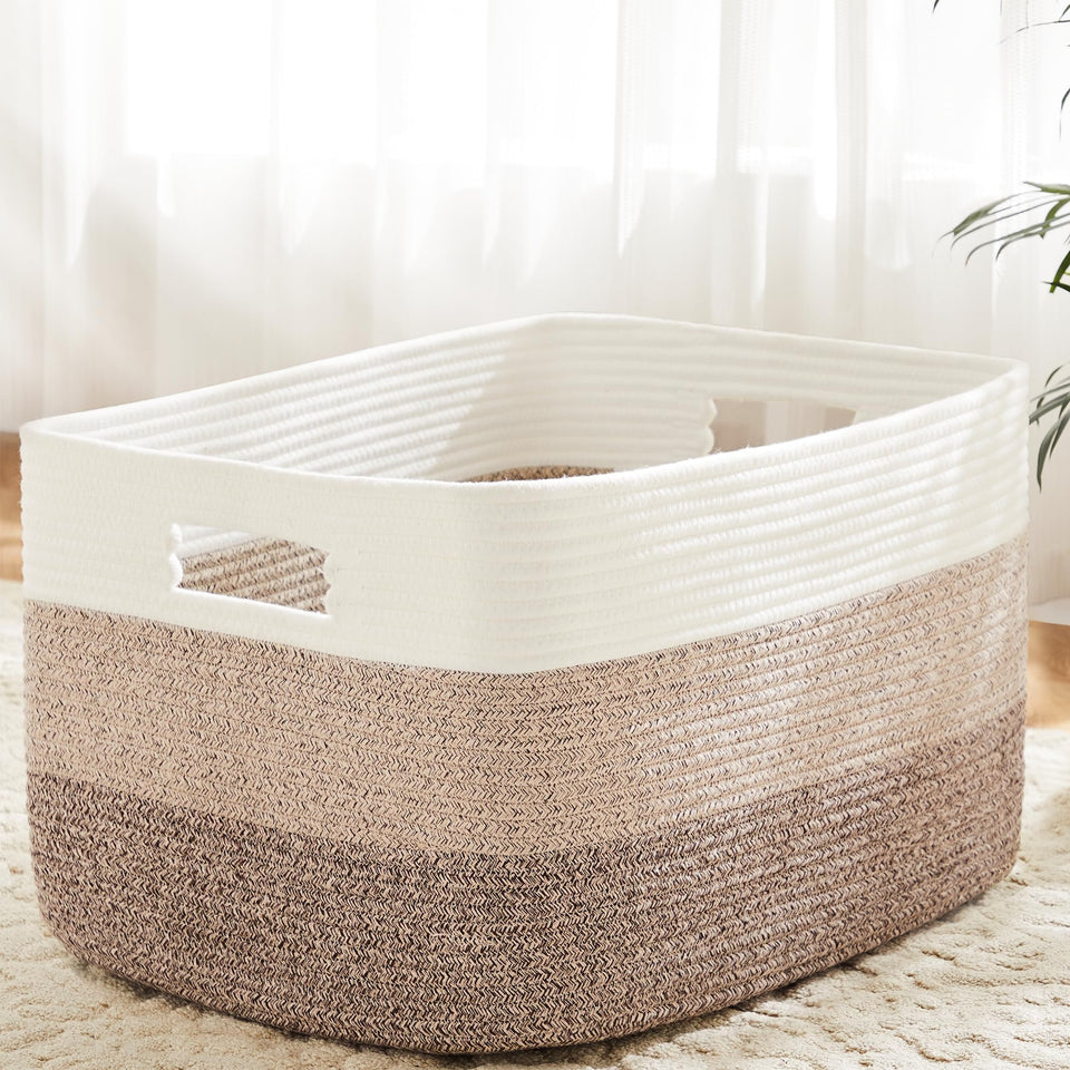 Artfeel blanket basket with rectangle woven design for elegant storage