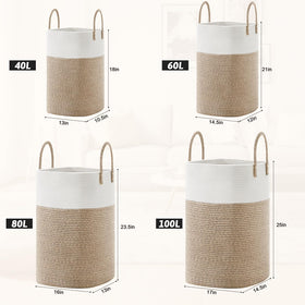 Artfeel woven cotton rope hamper, versatile storage for toys and blankets.