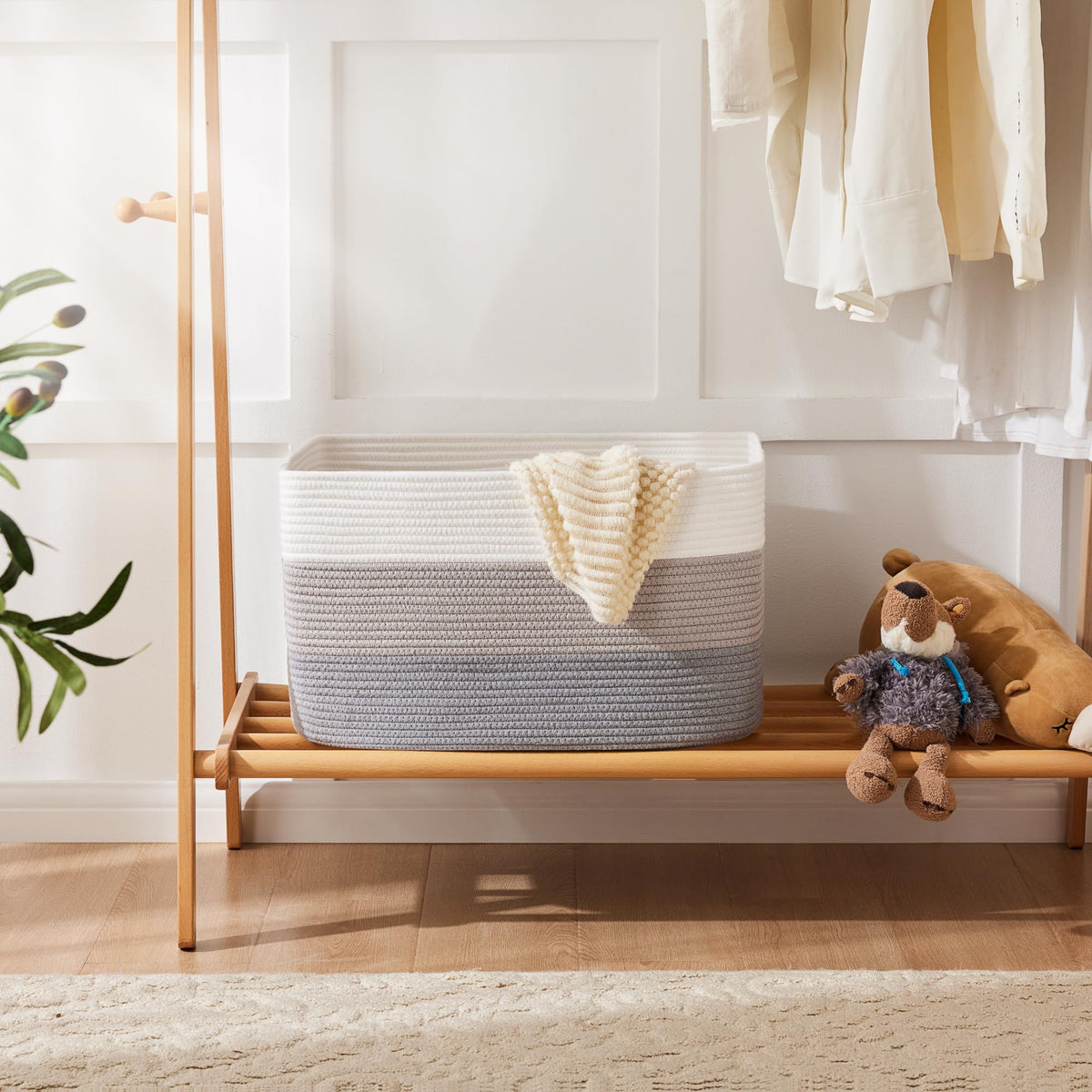 Artfeel living room basket adds natural decor touch.