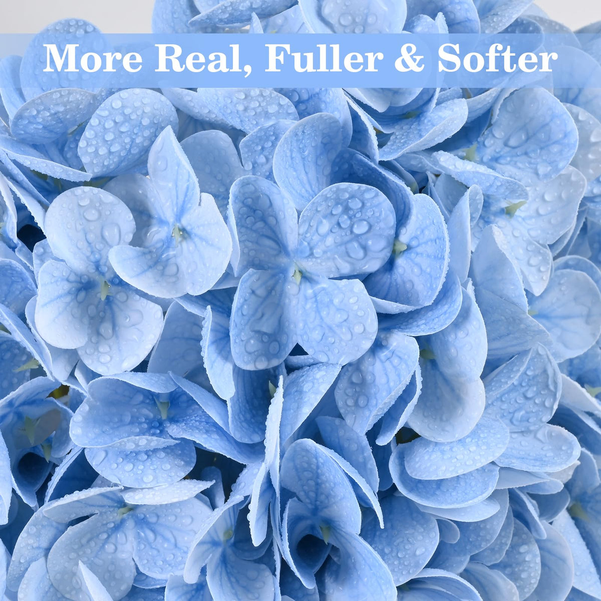 Artflower blue hydrangea with an 8.6-inch head creates focal points.