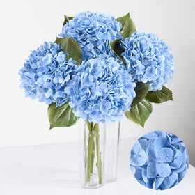 Artflower real touch hydrangea blue full bloom enhances home decor with lifelike texture.
