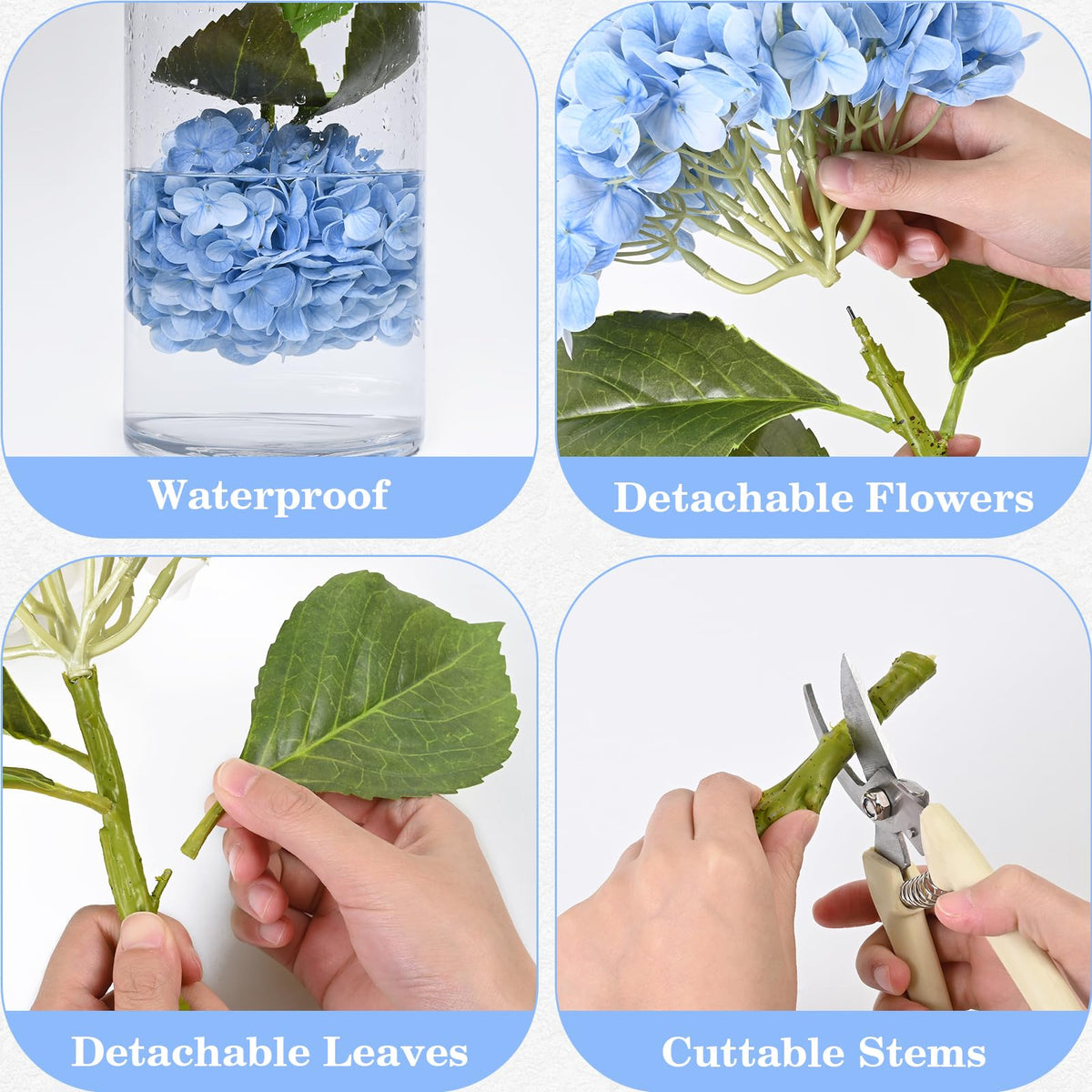 Artflower waterproof hydrangea ensures lasting color in any space.