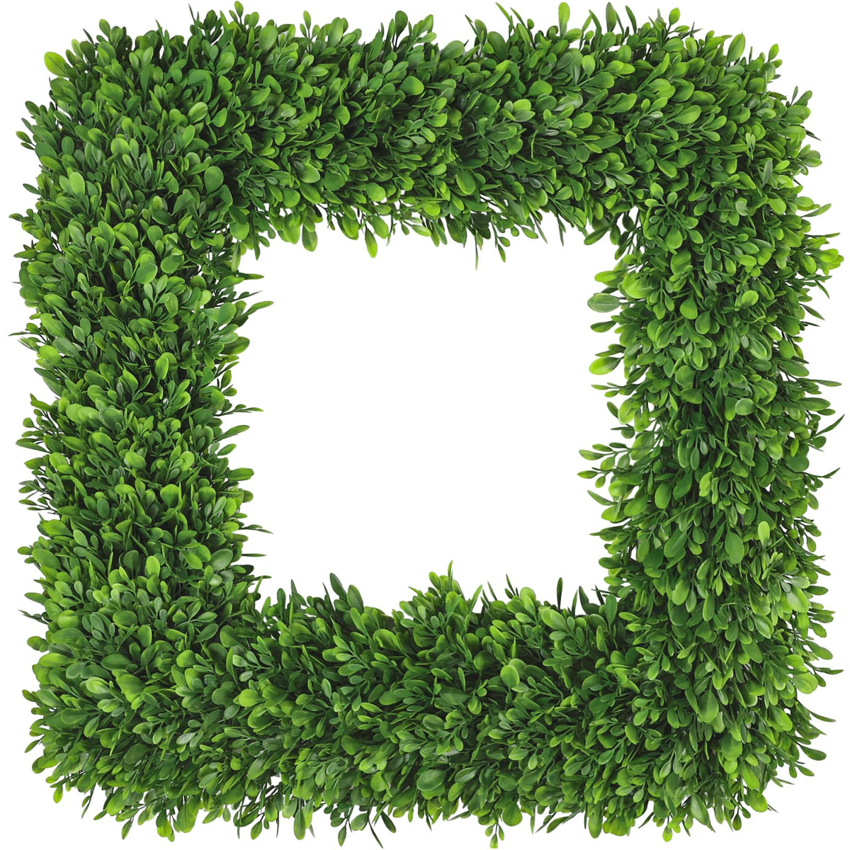 Artgar 20-Inch Boxwood Wreath on front door for year-round curb appeal.