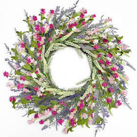 Artgar 26-inch spring lavender wreath for front door enhances curb appeal