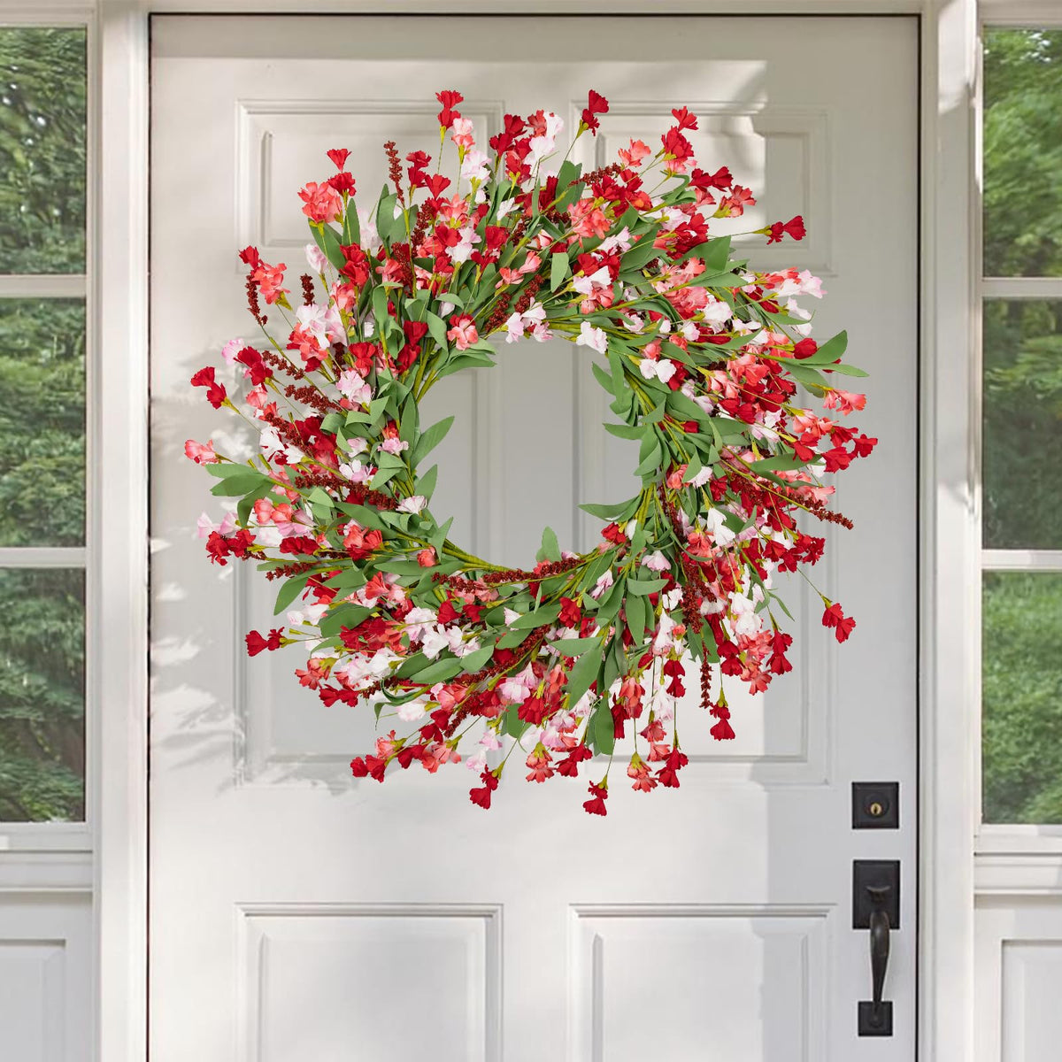 Artgar front door wreath 24-inch full view showcases year-round color for entryways.