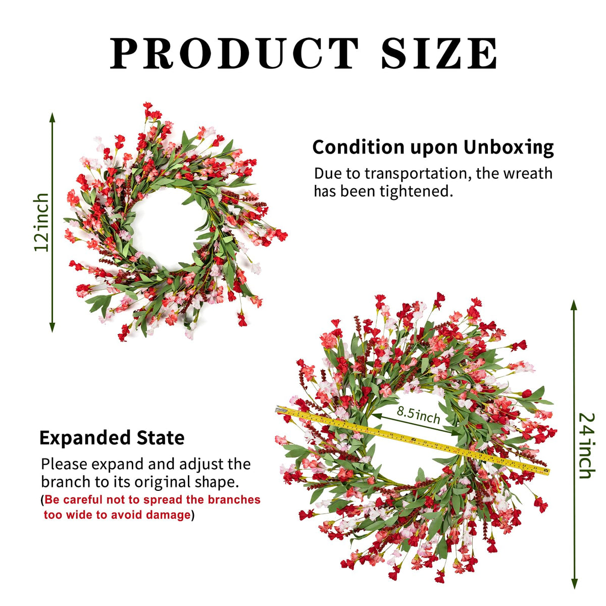 Artgar wreath suitable for indoor display on doors or walls.