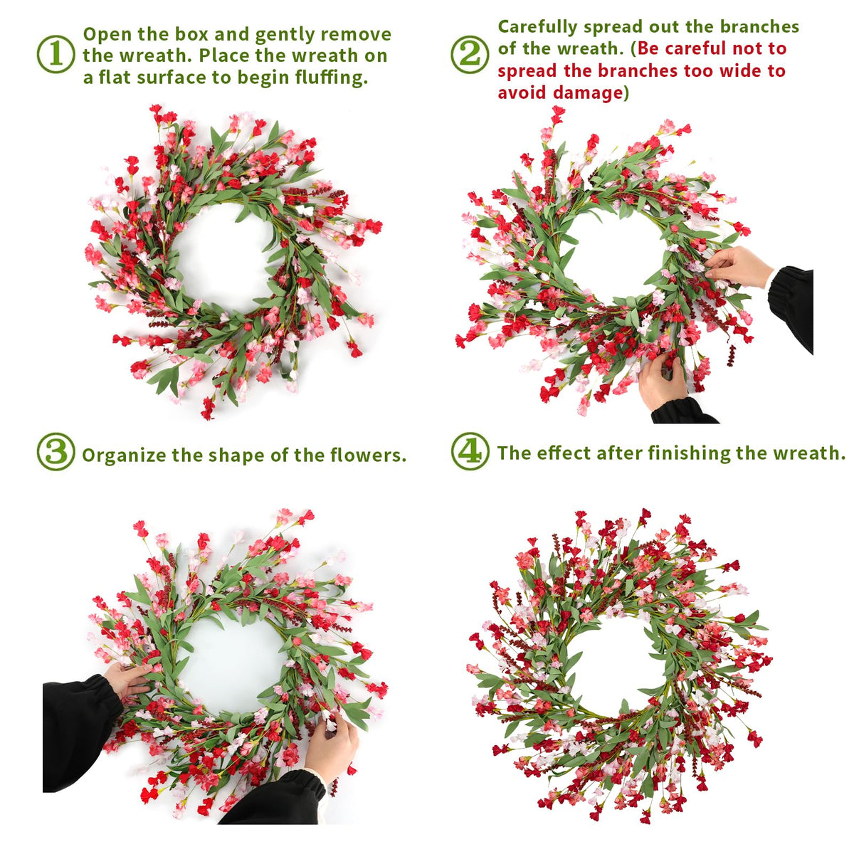 Artgar wreath outdoors under cover preserves color while welcoming guests.