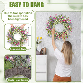 Grape vine base with lavender stems on Artgar wreath detail