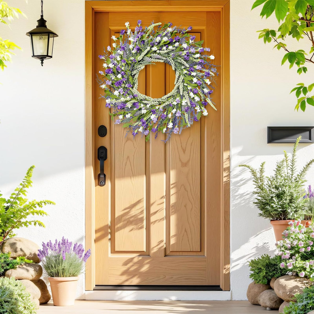 Artgar lavender wreath in kitchen or dining area creates cozy atmosphere.