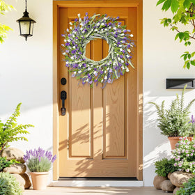 Artgar lavender wreath in kitchen or dining area creates cozy atmosphere.