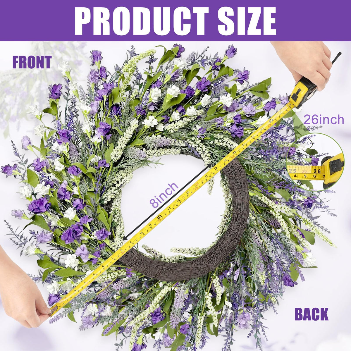 Artgar lavender wreath as year round decor for farmhouse interiors.