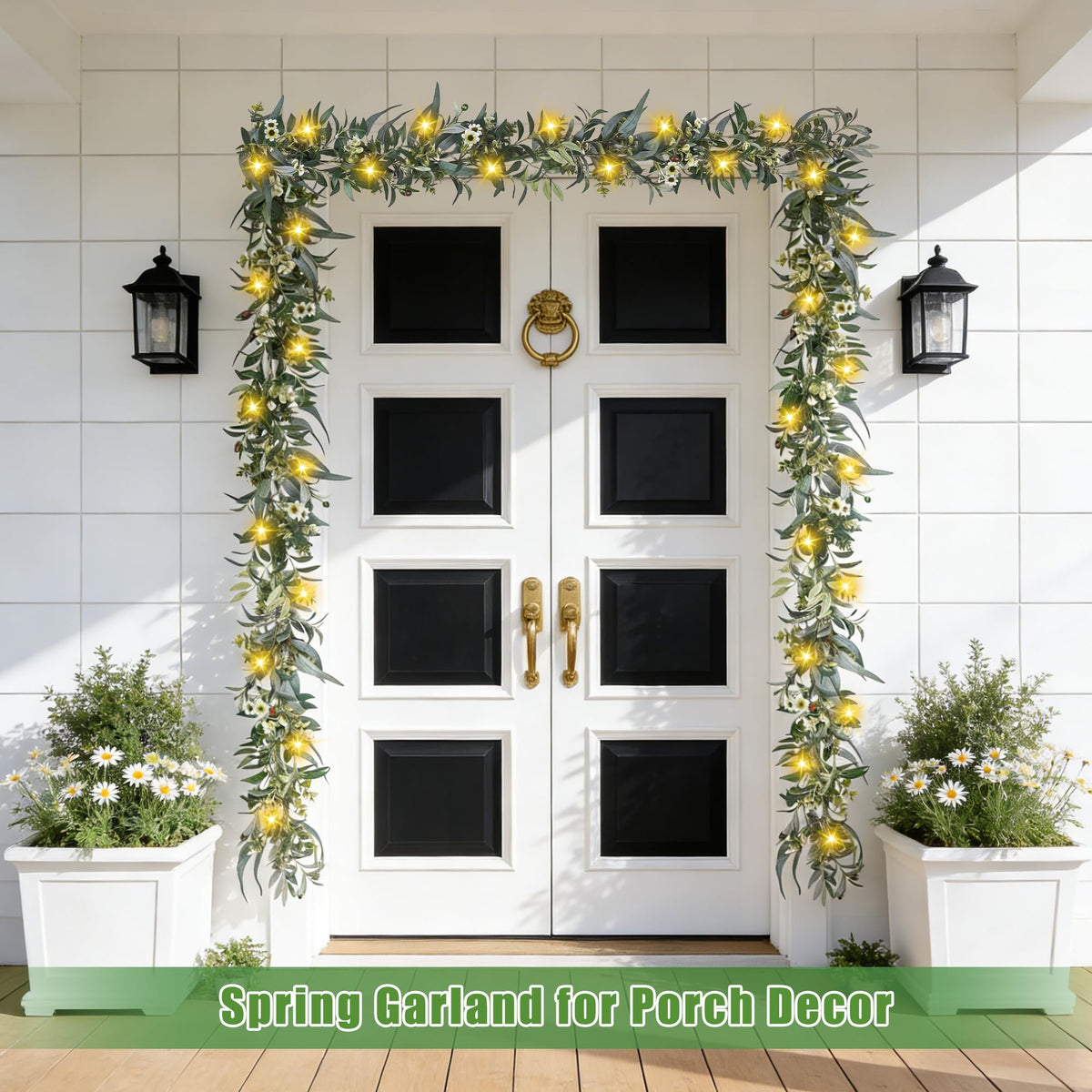 Artgar life-like olive and eucalyptus garland adds color to tables.