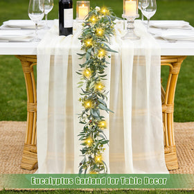 Artgar handmade olive garland with lights offers flexible styling options.