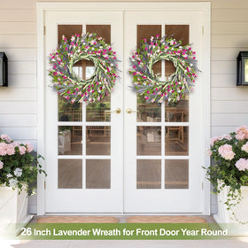 Artgar lavender wreath used as wedding or event decor