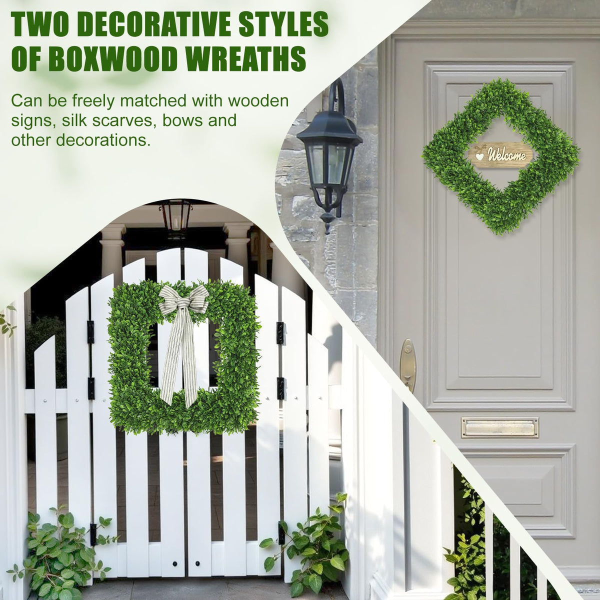 Artgar welcome sign detail adds inviting focal point to entryways.