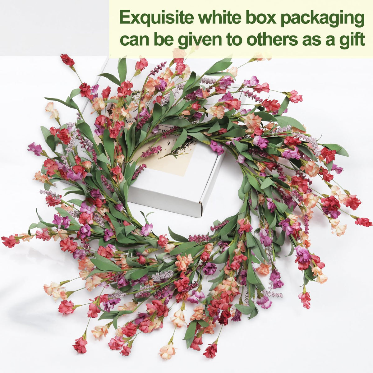 Artgar wreath EVA leaves detail for flexible shape and color.
