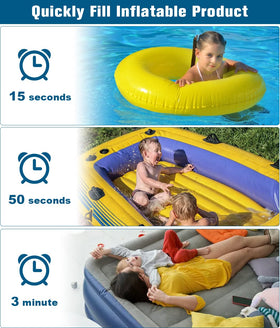 Artigarden pump includes five nozzles for versatile inflatables.