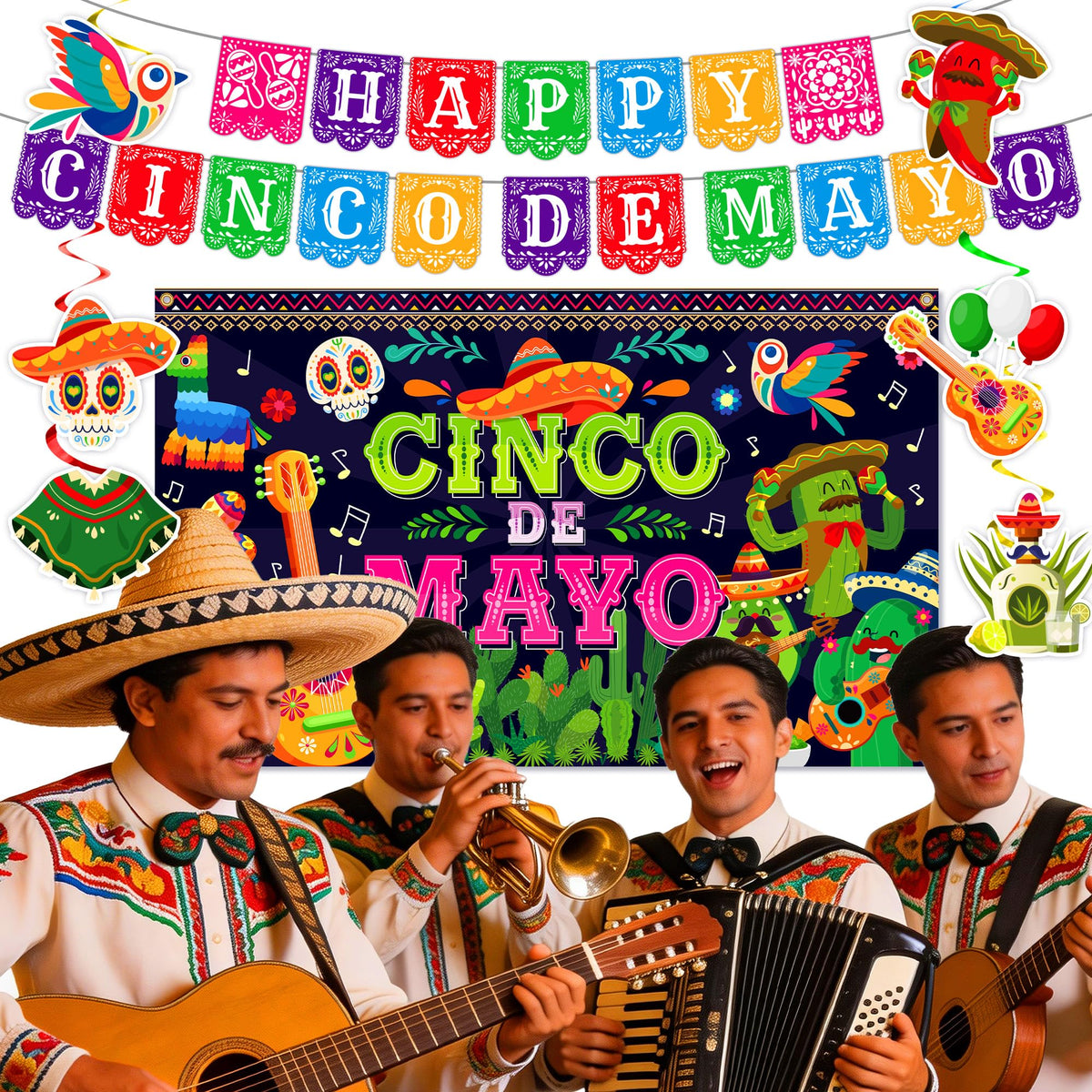 Artijoyfun Mexican party decorations set streamlines decor setup for instant fiesta.