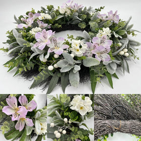 ARTINCRAFIO handcrafted full wreath with berries for dimensional greenery from every angle.