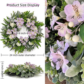 ARTINCRAFIO weatherproof greenery wreath remains vibrant indoors or in covered outdoor spaces.