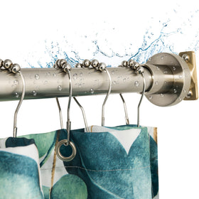 Artiwell heavy-duty shower rod in brushed nickel for durable bathroom use