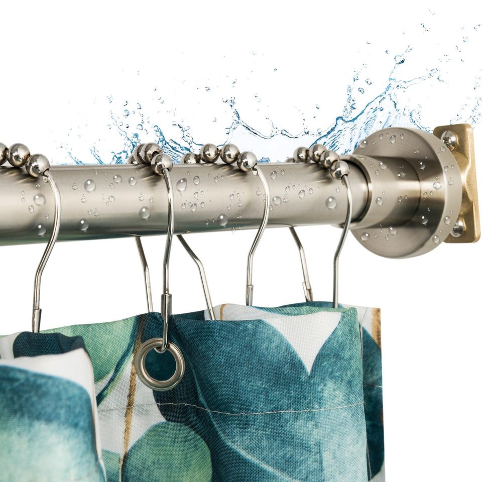 Artiwell heavy-duty shower rod in brushed nickel for durable bathroom use