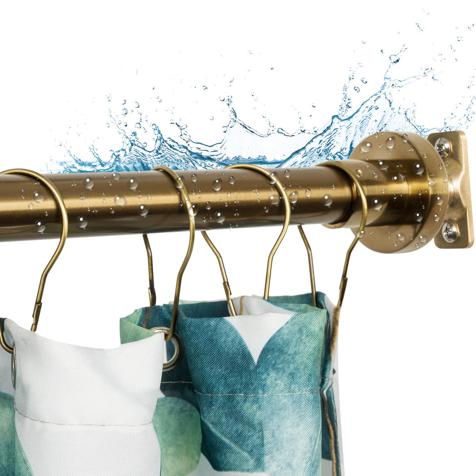 Artiwell heavy-duty shower rod extended to 84 inches for a secure fit in the bathroom