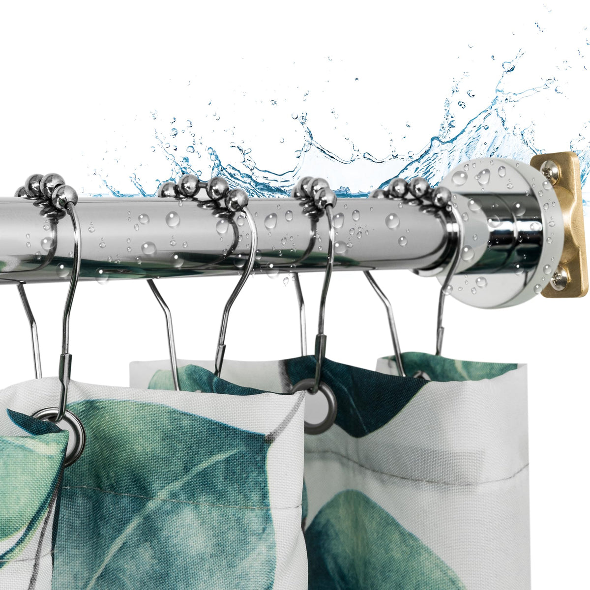Artiwell heavy-duty shower rod extended 47-84 inches for a snug, versatile bathroom fit