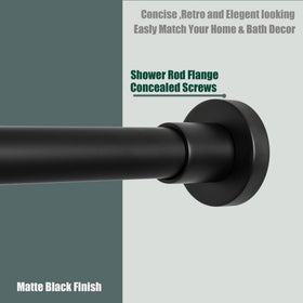 Artiwell matte black shower rod with bracket and concealed screws
