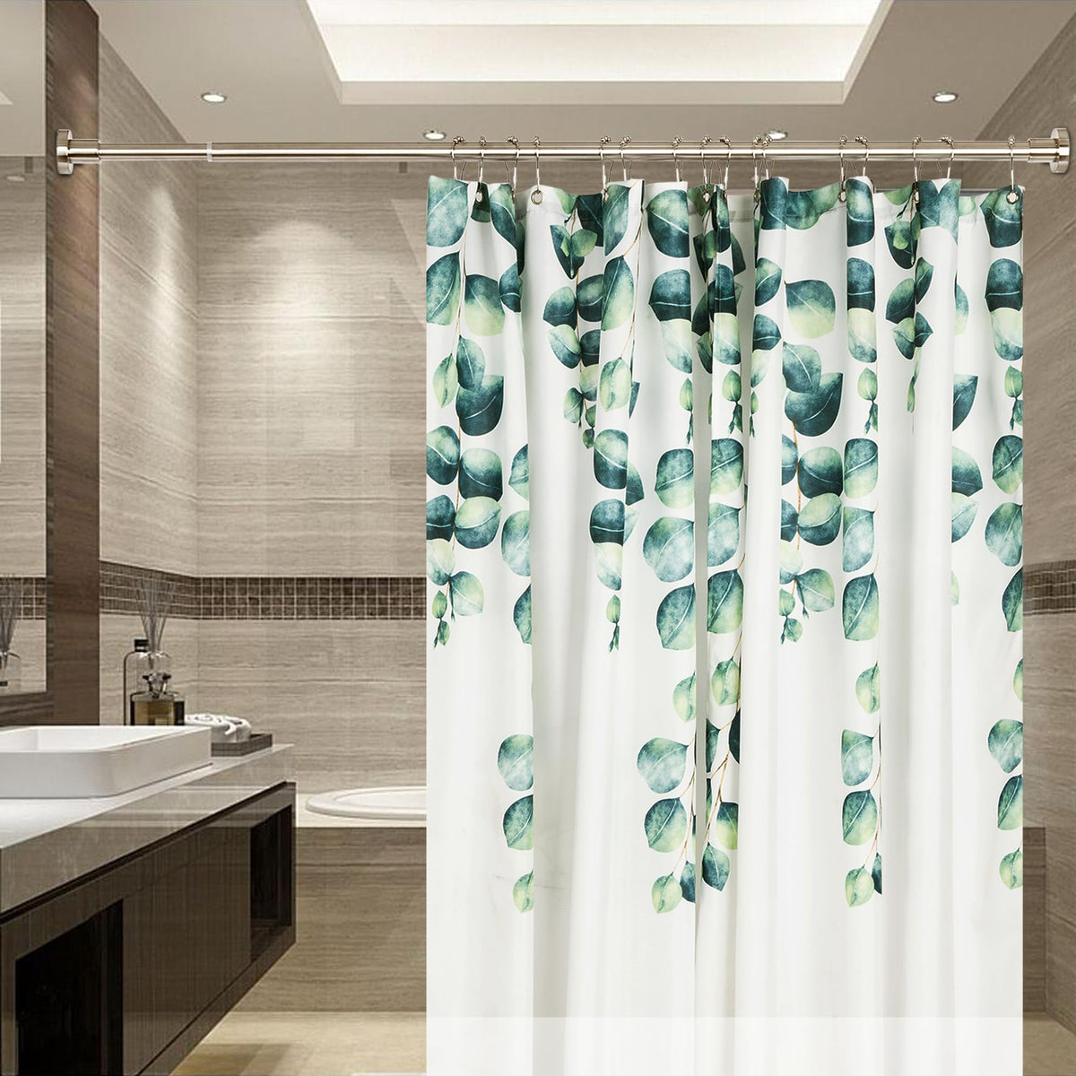 Artiwell permanent wall-mount shower rod with concealed brackets